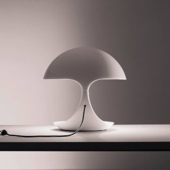 Martinelli Luce Cobra – retro stolná lampa, biela