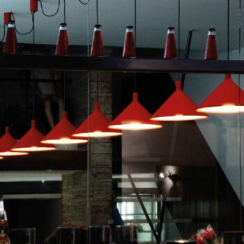 Martinelli Luce Cono závesná lampa červená Ø 45 cm