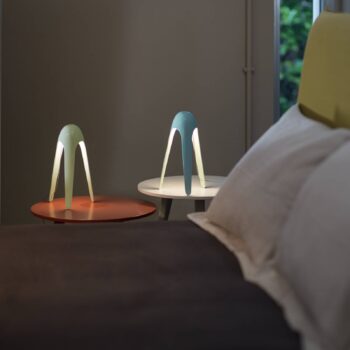 Martinelli Luce Cyborg – stolná LED lampa modrá