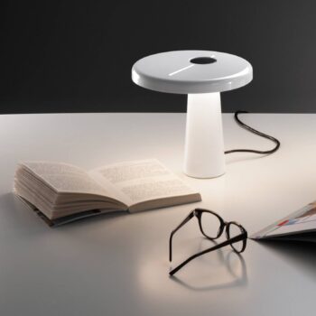 Martinelli Luce Hoop – stolná LED lampa v bielej