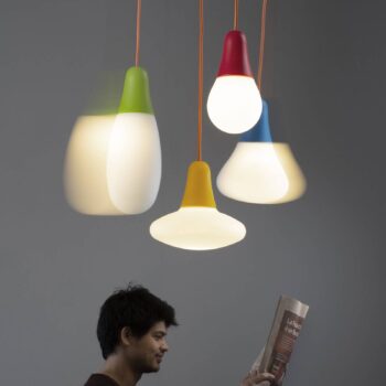 Martinelli Luce závesné svetlo Ciulifruli, modrá farba, polyetylén