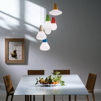 Martinelli Luce závesné svetlo Ciulifruli, žltá farba, polyetylén