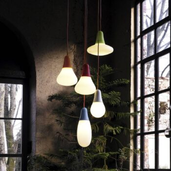 Martinelli Luce závesné svetlo Ciulifruli, žltá farba, polyetylén