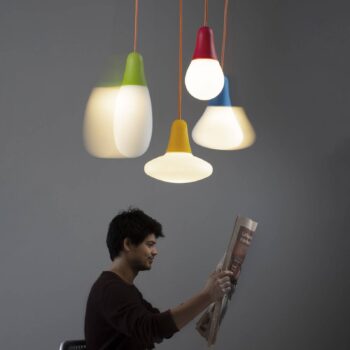 Martinelli Luce závesné svetlo Ciulifruli, žltá farba, polyetylén