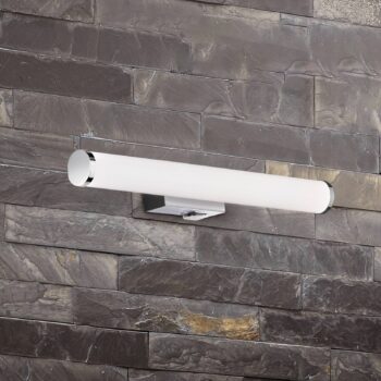 Mattimo LED nástenné svietidlo, šírka 40 cm, chróm, vypínač