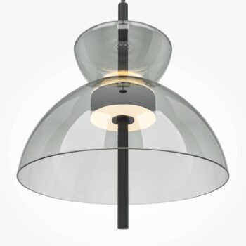 Maytoni Bangkok, tvar bubna, svetlosivá farba, Ø 25 cm, sklo