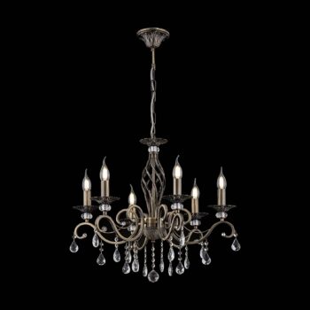Maytoni Grace luster 6-pl., mosadz/biela