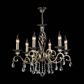 Maytoni Grace luster 6-pl., mosadz/biela