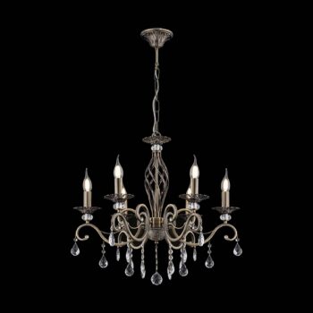Maytoni Grace luster 6-pl., mosadz/biela