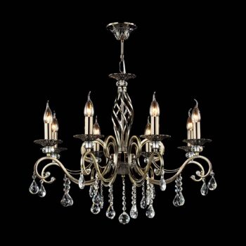 Maytoni Grace luster 8-pl., mosadz/biela