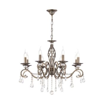 Maytoni Grace luster 8-pl., mosadz/biela