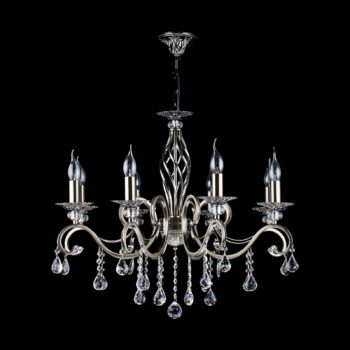 Maytoni Grace luster 8-pl., mosadz/biela