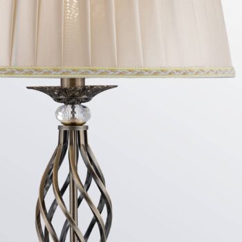 Maytoni Grace stojaca lampa 1-pl., mosadz/béžová