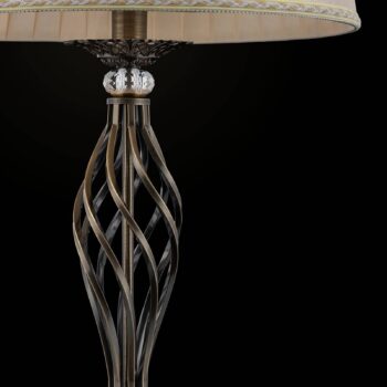 Maytoni Grace stojaca lampa 1-pl., mosadz/béžová