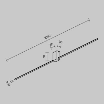 Maytoni LED nástenné svietidlo Pars, 105 cm, čierna/zlatá, hliník