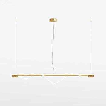 Maytoni LED nástenné svietidlo Tau, zlatá farba, výška 84 cm, hliník