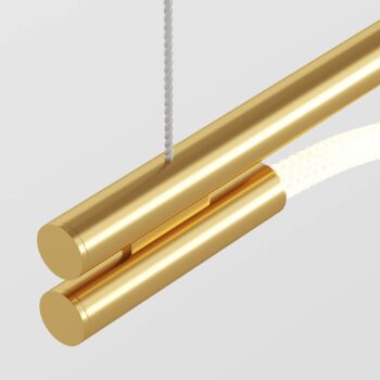 Maytoni LED nástenné svietidlo Tau, zlatá farba, výška 84 cm, hliník