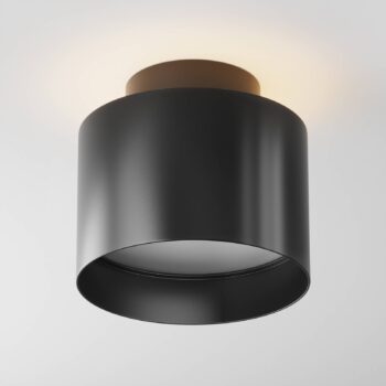 Maytoni LED stropné svietidlo Planet, čierne, Ø 10 cm hliník 3 000 K