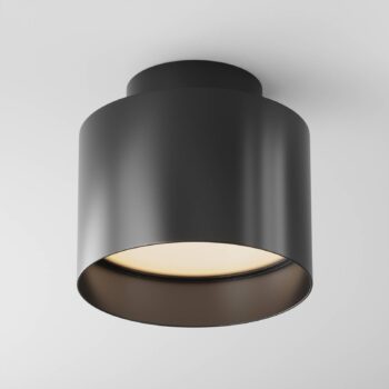 Maytoni LED stropné svietidlo Planet, čierne, Ø 10 cm hliník 3 000 K