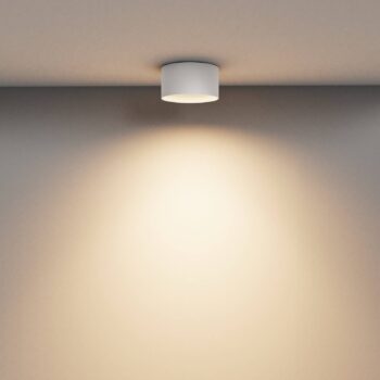 Maytoni LED stropné svietidlo Vega, biele, Ø 14 cm, 15 W, hliník