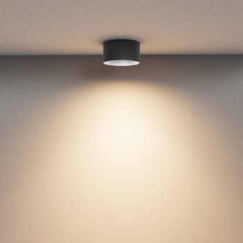 Maytoni LED stropné svietidlo Vega, čierne, Ø 14 cm, 15 W, hliník