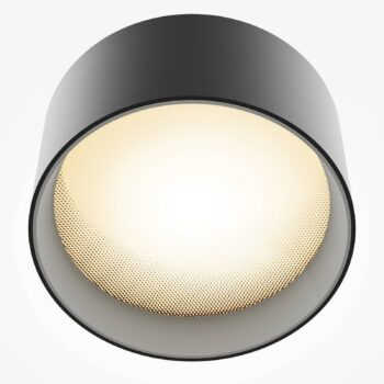 Maytoni LED stropné svietidlo Vega, čierne, Ø 14 cm, 15 W, hliník