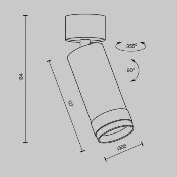 Maytoni LED stropný spot Focus Zoom, biely, 4 000 K, otočný