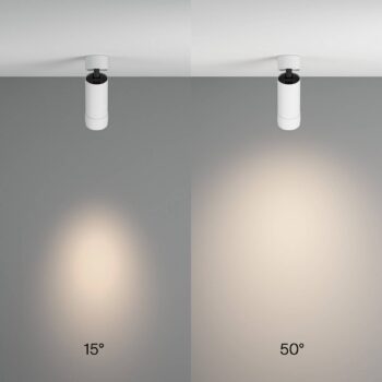 Maytoni LED stropný spot Focus Zoom, biely, 4 000 K, otočný