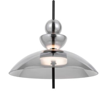 Maytoni LED závesné svetlo Bangkok, Ø 40 cm, dymovo sivá, sklo