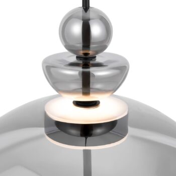 Maytoni LED závesné svetlo Bangkok, Ø 40 cm, dymovo sivá, sklo
