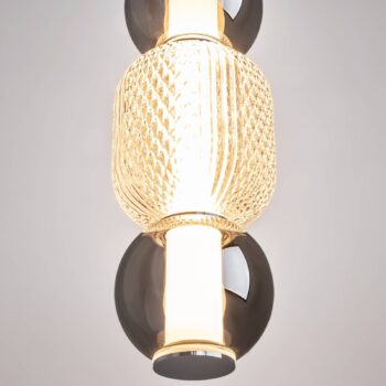 Maytoni LED závesné svetlo Drop, chrómová farba, Ø 12 cm, sklo
