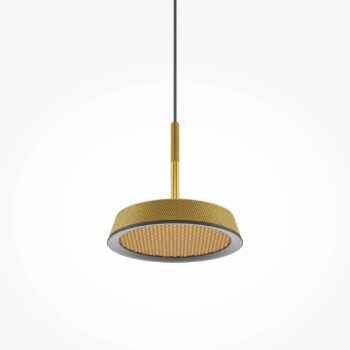 Maytoni LED závesné svetlo El, Ø 15,3 cm, zlatá farba, hliník