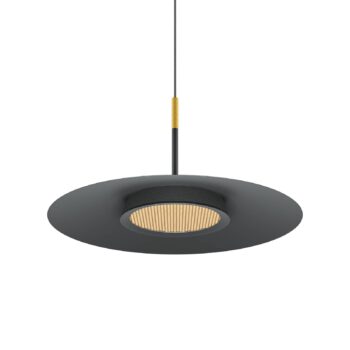 Maytoni LED závesné svetlo El, Ø 35 cm, čierna farba, hliník