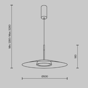Maytoni LED závesné svetlo El, Ø 50 cm, biela, hliník