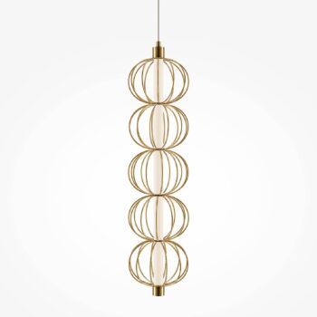 Maytoni LED závesné svetlo Golden Cage, vertikálne, Ø 13,9 cm