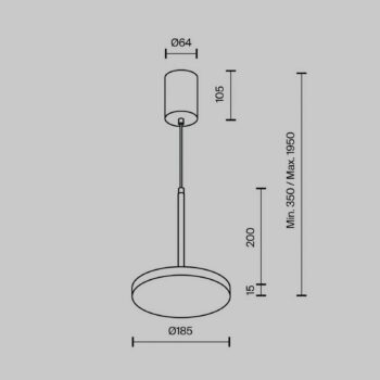 Maytoni LED závesné svetlo Plato, mosadz, Ø 18,5 cm, hliník