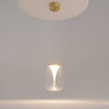 Maytoni LED závesné svetlo Splash, číre, Ø 20 cm, sklo