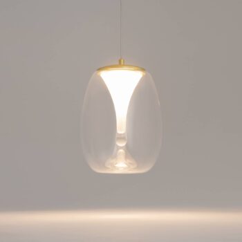 Maytoni LED závesné svetlo Splash, číre, Ø 20 cm, sklo