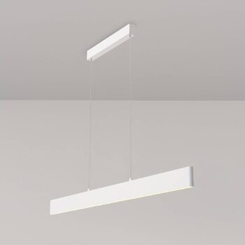 Maytoni LED závesné svetlo Step, biele, 118,5 cm, 3 000 K, hliník