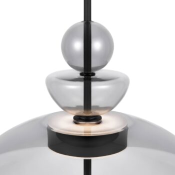 Maytoni LED závesné svietidlo Bangkok, Ø 40 cm, svetlo sivá, sklo