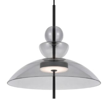 Maytoni LED závesné svietidlo Bangkok, Ø 40 cm, svetlo sivá, sklo