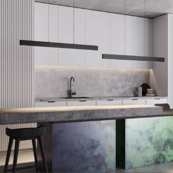 Maytoni LED závesné svietidlo Ephoria, čierne, hliník, dĺžka 116 cm