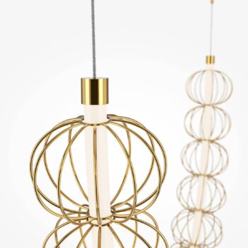 Maytoni LED závesné svietidlo Golden Cage, 2-dielne, výška 184 cm