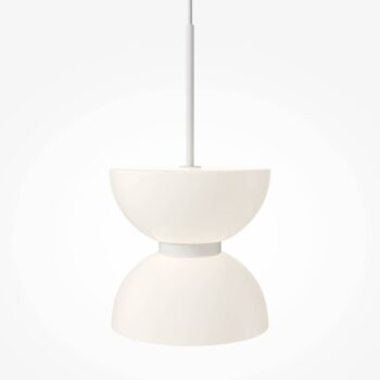 Maytoni LED závesné svietidlo Kyoto, biele, Ø 22 cm, sklo, kov
