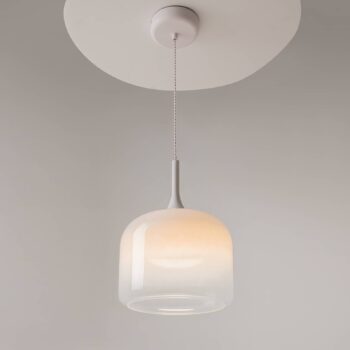 Maytoni LED závesné svietidlo Spirito, biele, sklo/kov, Ø 26 cm