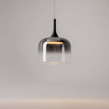 Maytoni LED závesné svietidlo Spirito, dymovo šedé, sklo, Ø 26 cm