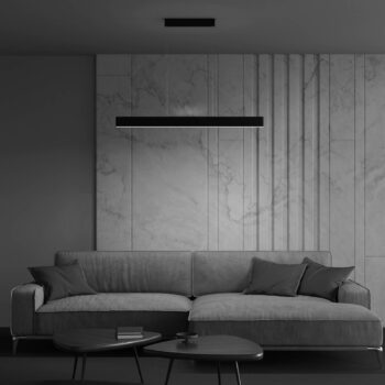 Maytoni LED závesné svietidlo Step, čierne, 118,5 cm, 3 000 K, hliník