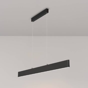 Maytoni LED závesné svietidlo Step, čierne, 118,5 cm, 3 000 K, hliník