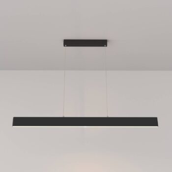 Maytoni LED závesné svietidlo Step, čierne, 118,5 cm, 3 000 K, hliník