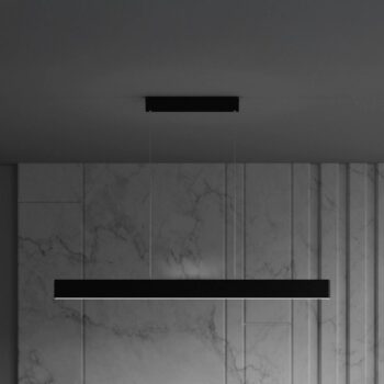 Maytoni LED závesné svietidlo Step, čierne, 118,5 cm, 3 000 K, hliník